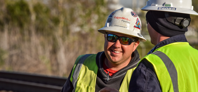 Pipeliners working at a jobsite