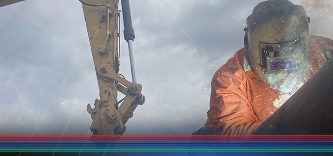 Welder working at a pipeline site