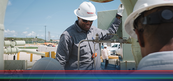 Pipeliners working at a facility