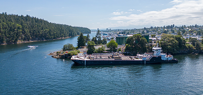 Barge in Canadian river